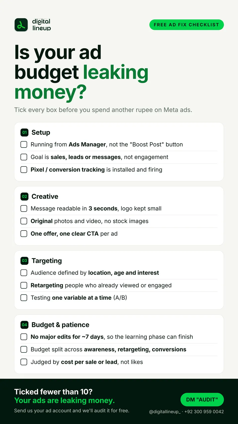 Ad Fix Checklist preview