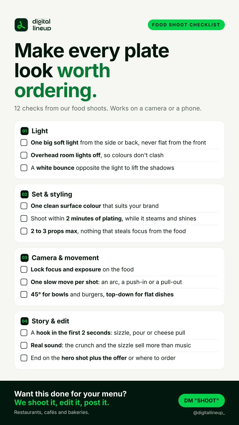 Food Shoot Checklist preview