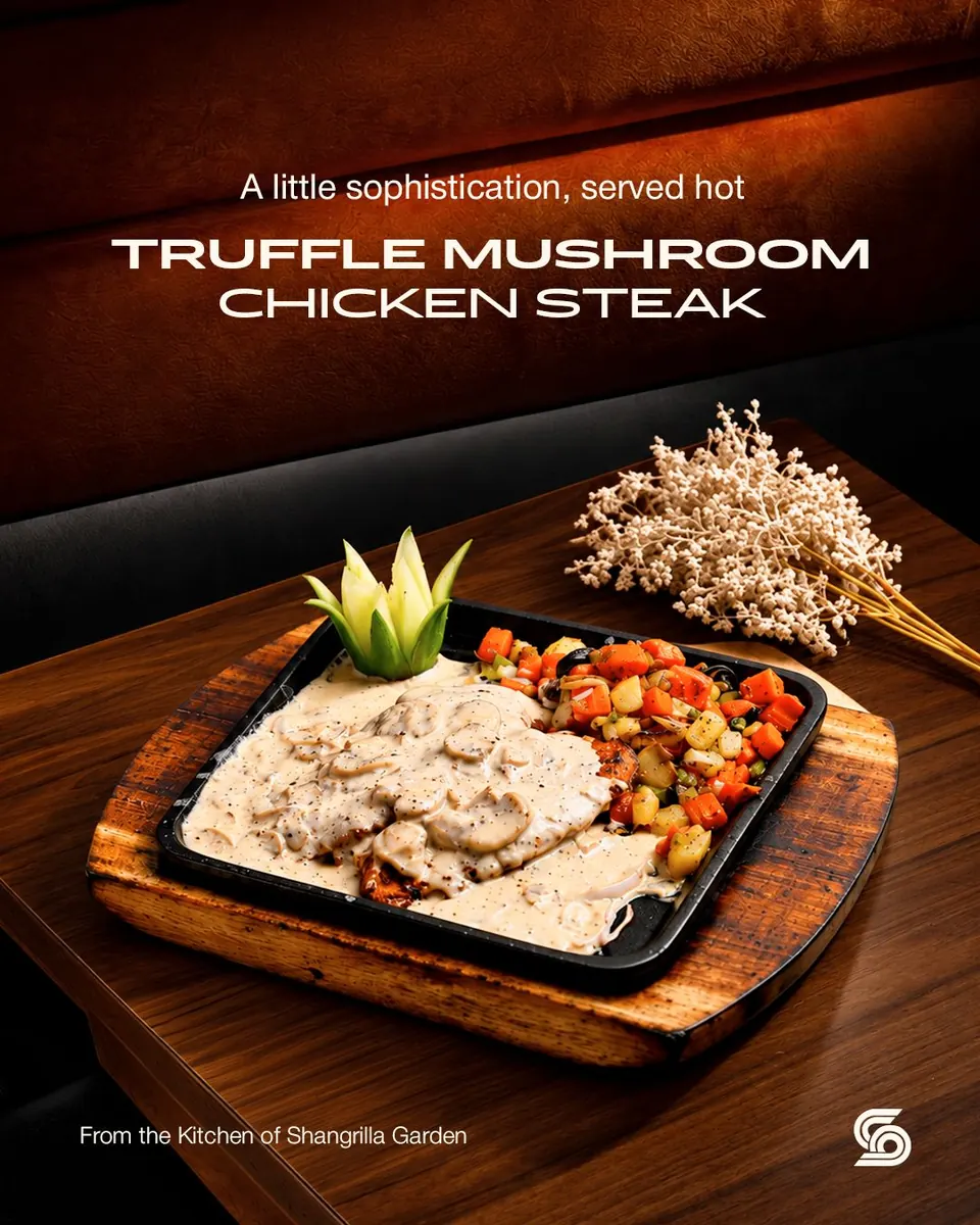 Truffle mushroom chicken steak