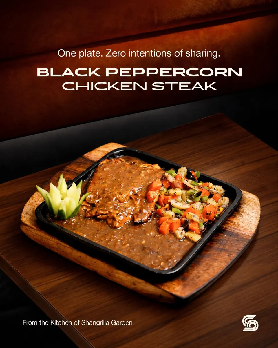 Black peppercorn chicken steak